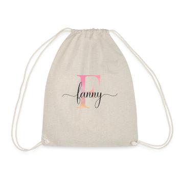 F| Monogramm | Name | Fanny |Watercolor - Turnbeutel - Natur - Vorne