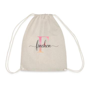 F| Monogramm | Name | Finchen |Watercolor - Turnbeutel - Natur - Vorne