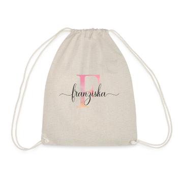 F| Monogram | Name | Franziska |Watercolor - Drawstring Bag - nature - Front