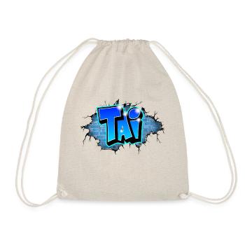 Graffiti TAI Wand Riss Blauer Ziegel - Turnbeutel - Natur - Vorne
