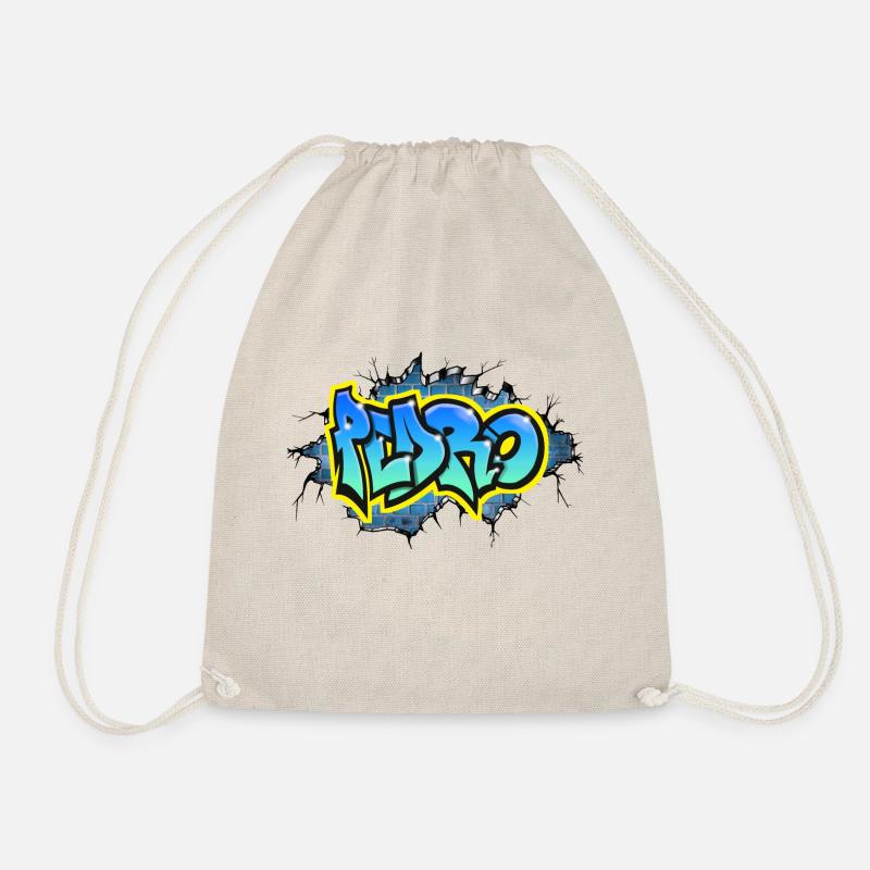 PEDRO GRAFFITI NAME Cracked By Max Getaggt - Turnbeutel - Natur