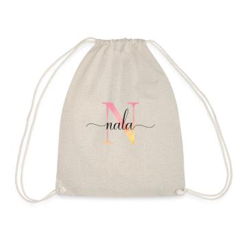 N | Monogramm | Name | Nala |Watercolor - Turnbeutel - Natur - Vorne