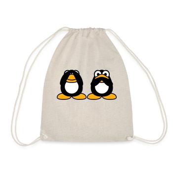 2 Penguins Talking Nothing See Mute Blind Friends - Drawstring Bag - nature - Front