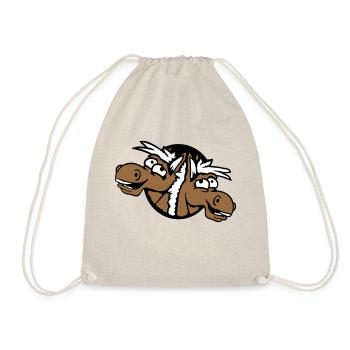 2 chevaux équipe riant drôle trou ami fou - Sac de sport léger - nature - Devant