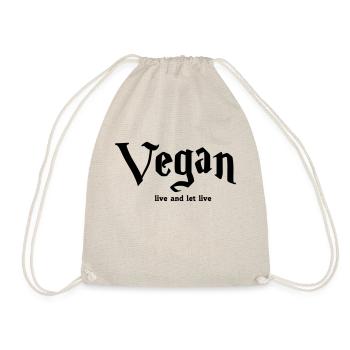 vegan live - Drawstring Bag - nature - Front