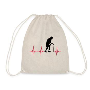 Heartbeat EKG grandpa - Drawstring Bag - nature - Front