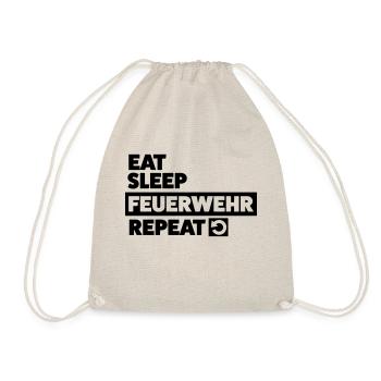 Eat sleep Feuerwehr Repeat Freiwillige Feuerwehr - Turnbeutel - Natur - Vorne
