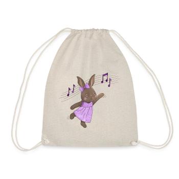 Rabbit Dancing Rabbit Music Easter Ballerina - Drawstring Bag - nature - Front