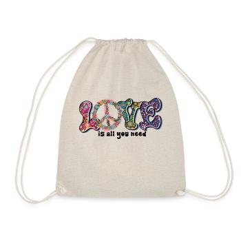 Love is all you need Design / Peacezeichen - Drawstring Bag - nature - Front