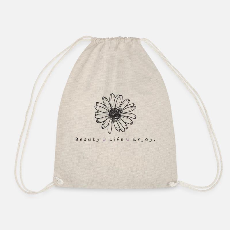 Beauty. Life. Enjoy. - Drawstring Bag - nature