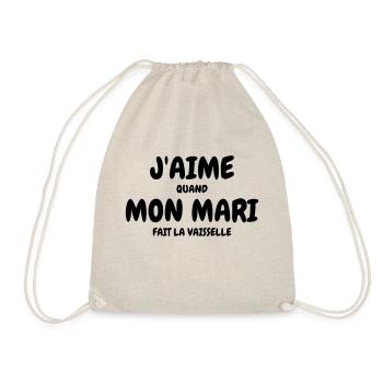 J'aime mon mari - Humour - Drôle - Blague - Fun - Sac de sport léger - nature - Devant