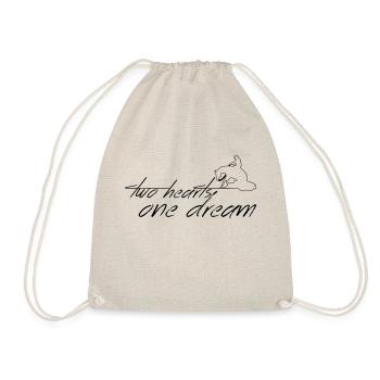 2 hearts 1 dream slider - Drawstring Bag - nature - Front