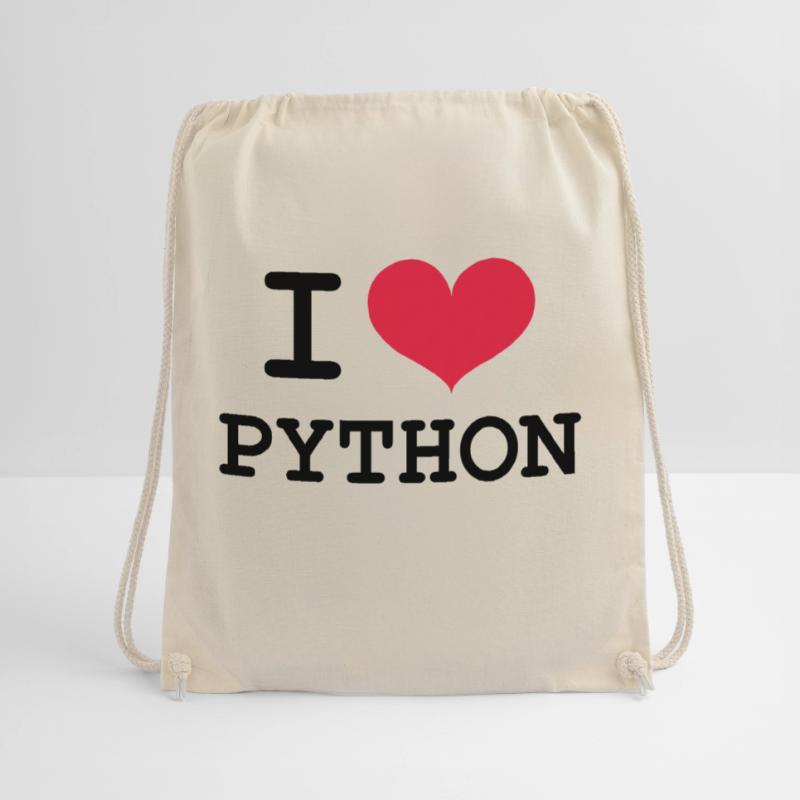 I Love Python [Developer / Geek] Drawstring Bag