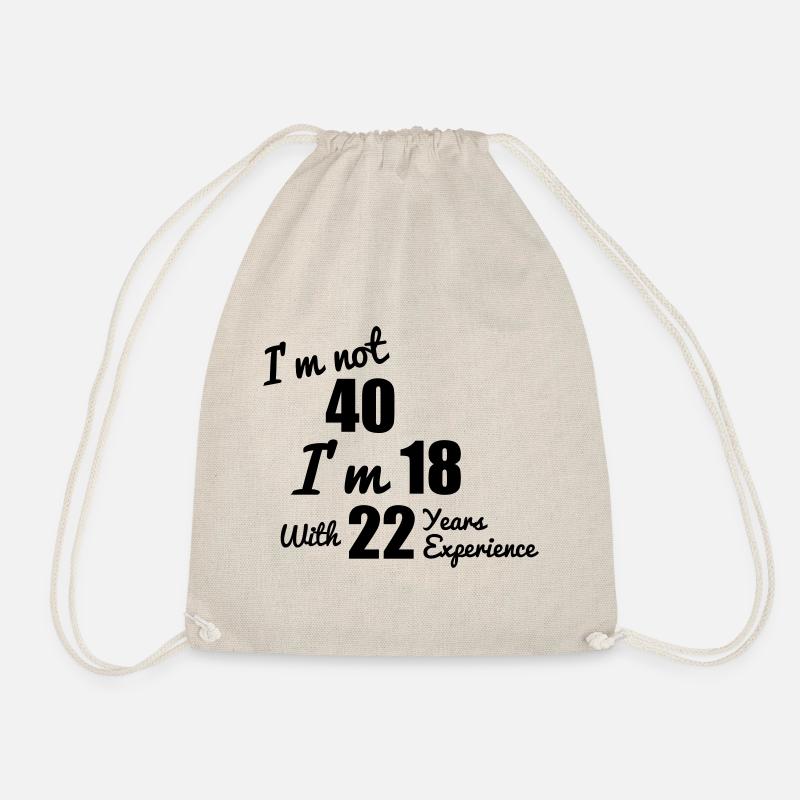 birthday 40,An ideal gift for a 40th birthday - Drawstring Bag - nature