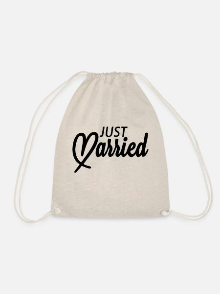 Just Married Heart - Turnbeutel - Natur