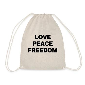 Love Peace Freedom - Turnbeutel - Natur - Vorne