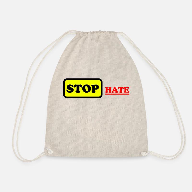 STOP HATE 02 - Drawstring Bag - nature