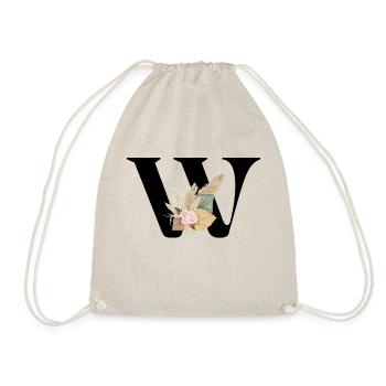 letter W flowers - Drawstring Bag - nature - Front
