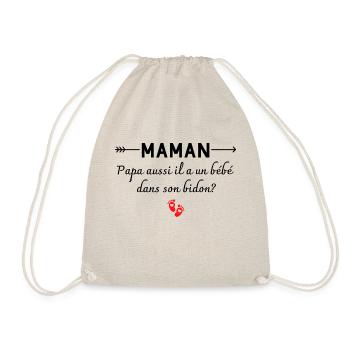 maman papa aussi il a un bébé - humour enfant - Sac de sport léger - nature - Devant