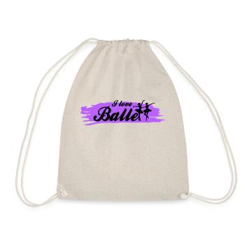 i love ballet with color - Drawstring Bag - nature - Front