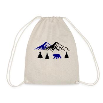 mountains, bear, nature - Drawstring Bag - nature - Front