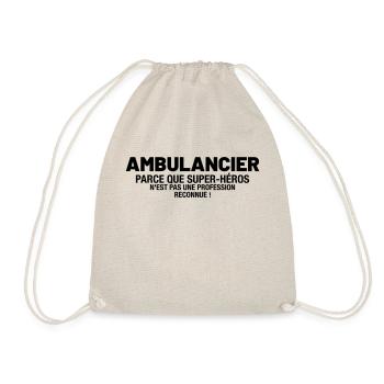 ambulancier - parce que super-héros n'est pas une - Sac de sport léger - nature - Devant