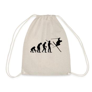 Evolution of Man - Skier #1 - Drawstring Bag - nature - Front