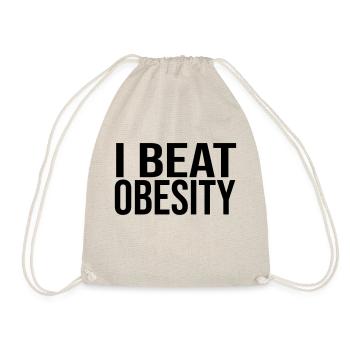I Beat Obesity - Drawstring Bag - nature - Front