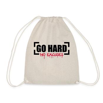 Go Hard No Excuses - Drawstring Bag - nature - Front