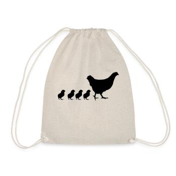 Poule avec sweet 4 poussins Mama - Sac de sport léger - nature - Devant