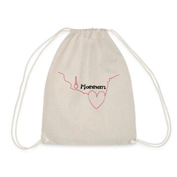 Herz für Monnem - Tribal Art Design - Turnbeutel - Natur - Vorne