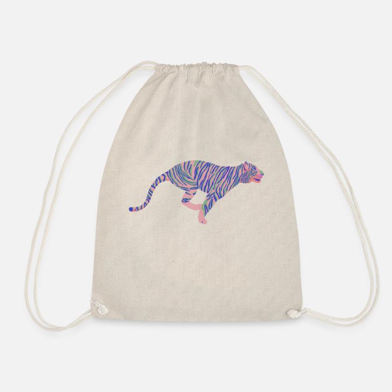 Siberian tiger running fast - Drawstring Bag - nature
