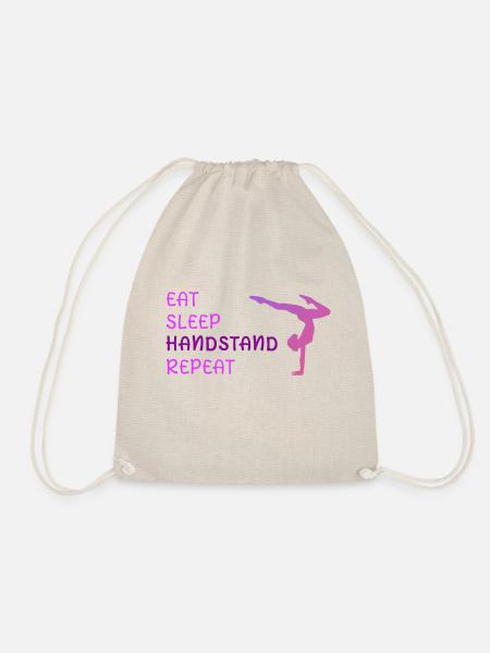 Eat Sleep Handstand Repeat - Turnbeutel - Natur