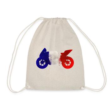 Motorrad Motorsport Frankreich Tricolore - Turnbeutel - Natur - Vorne