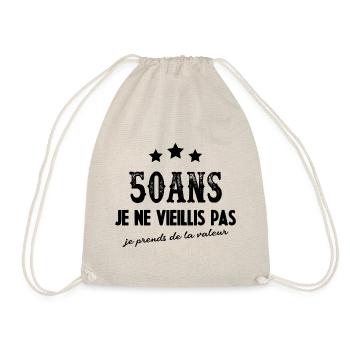 Vieillis pas cadeau anniversaire 50 ans Humour - Sac de sport léger - nature - Devant