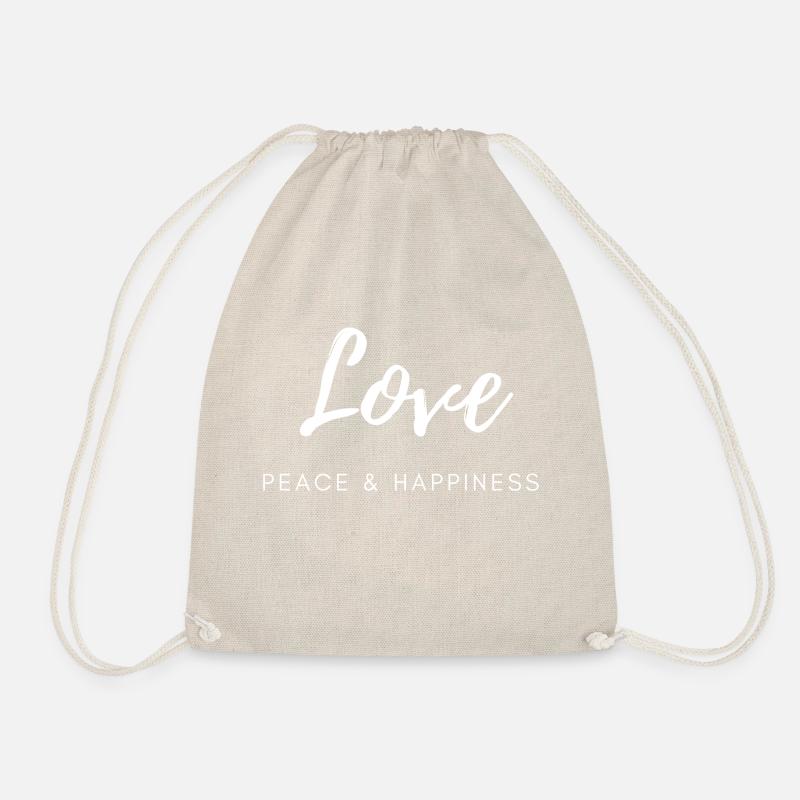 Love Peace & Happiness - Turnbeutel - Natur