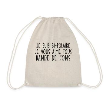 je suis bi polaire je vous aime tous - Sac de sport léger - nature - Devant