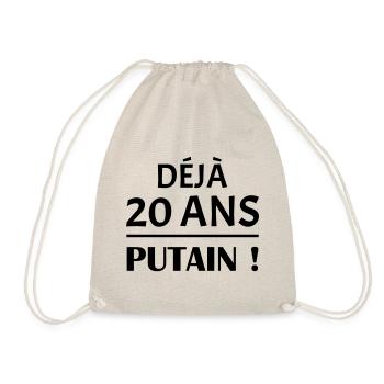 Déjà 20 ans, anniversaire,cadeau d'anniversaire - Sac de sport léger - nature - Devant