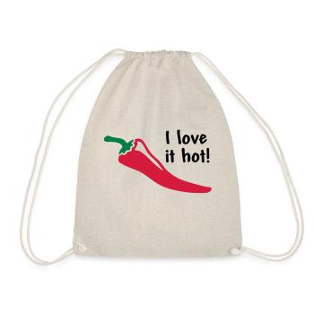 Scharf kochen * Chili Koch Köchin Kochen gut essen - Turnbeutel - Natur - Vorne