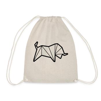 Origami: spanischer Stier - Drawstring Bag - nature - Front