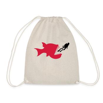 monstre plongeur poissons de haute mer dangereux dents h - Sac de sport léger - nature - Devant