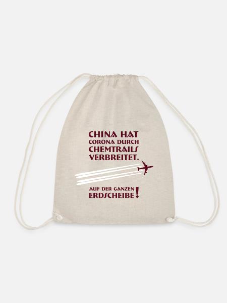 China Chemtrails mit Flugzeug - Turnbeutel - Natur