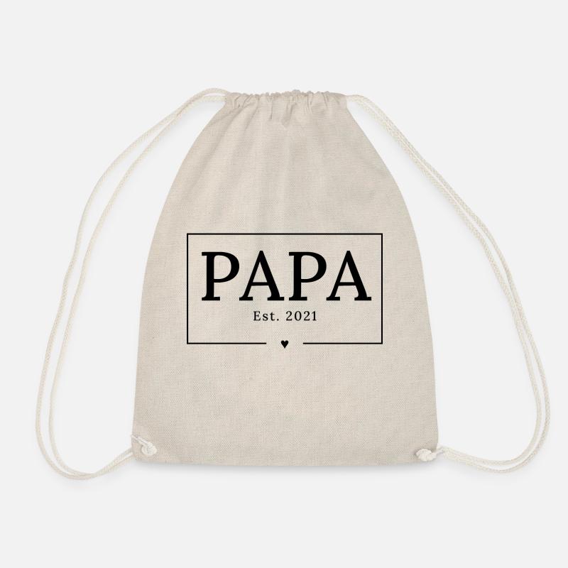 Papa est 2021 Werdende Väter und Eltern Geschenk - Turnbeutel - Natur