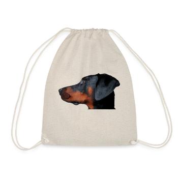 Doberman Kopf Realistisch - Turnbeutel - Natur - Vorne