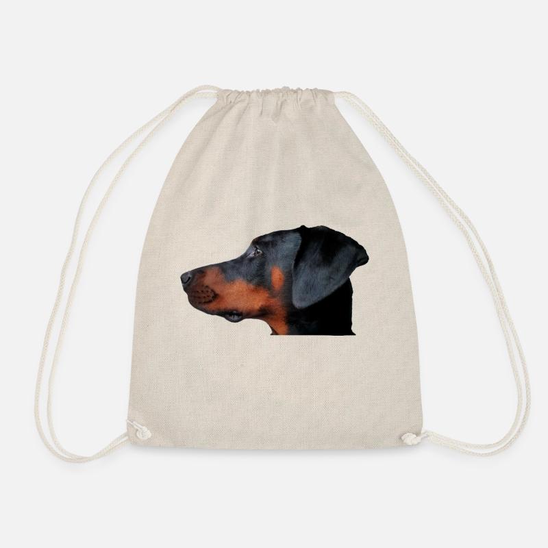 Doberman Kopf Realistisch - Turnbeutel - Natur