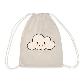 Sweet cloud with face Sweet cloud vector - Drawstring Bag - nature - Front