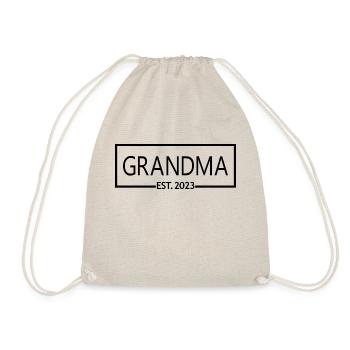 Grandma Est. 2023, Grandma To Be, Pregnancy Reveal - Drawstring Bag - nature - Front
