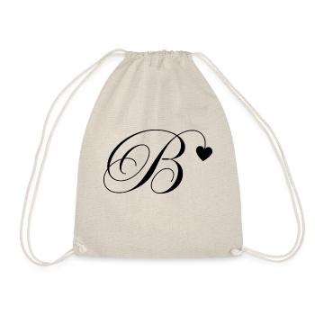 Lettre b calligraphie cœur - Sac de sport léger - nature - Devant
