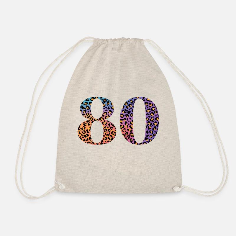 80th Birthday Leopard - Drawstring Bag - nature