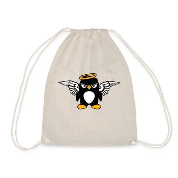 Penguin Angel Wings Halo Holy Flies - Drawstring Bag - nature - Front